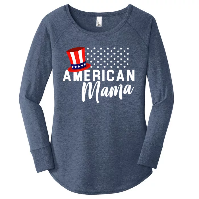 American Mama Funny Gift Mom 4th Of July Gift Women's Perfect Tri Tunic Long Sleeve Shirt