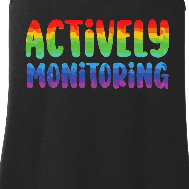 Actively Monitoring Fun Teacher Test Day Ladies Essential Tank