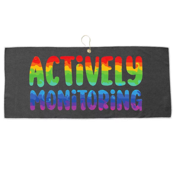 Actively Monitoring Fun Teacher Test Day Large Microfiber Waffle Golf Towel