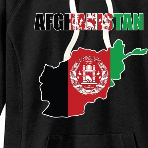 Afghanistan Map Flag Emblem Women's Fleece Hoodie