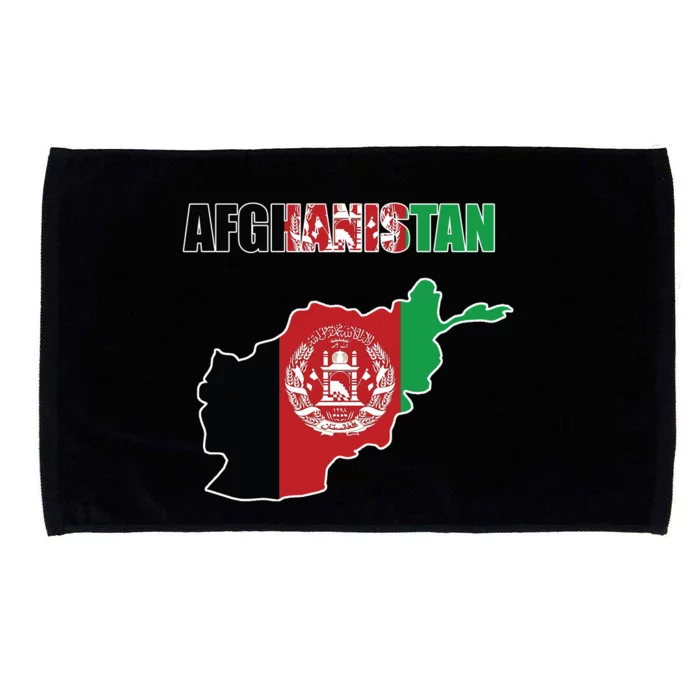 Afghanistan Map Flag Emblem Microfiber Hand Towel