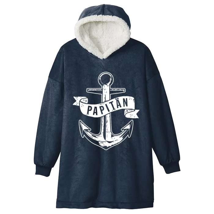 Anchor Motif Fathers Day Hooded Wearable Blanket