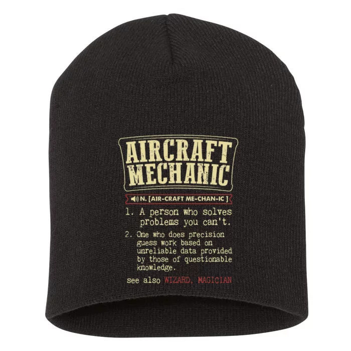 Aircraft Mechanic Funny Definition Short Acrylic Beanie