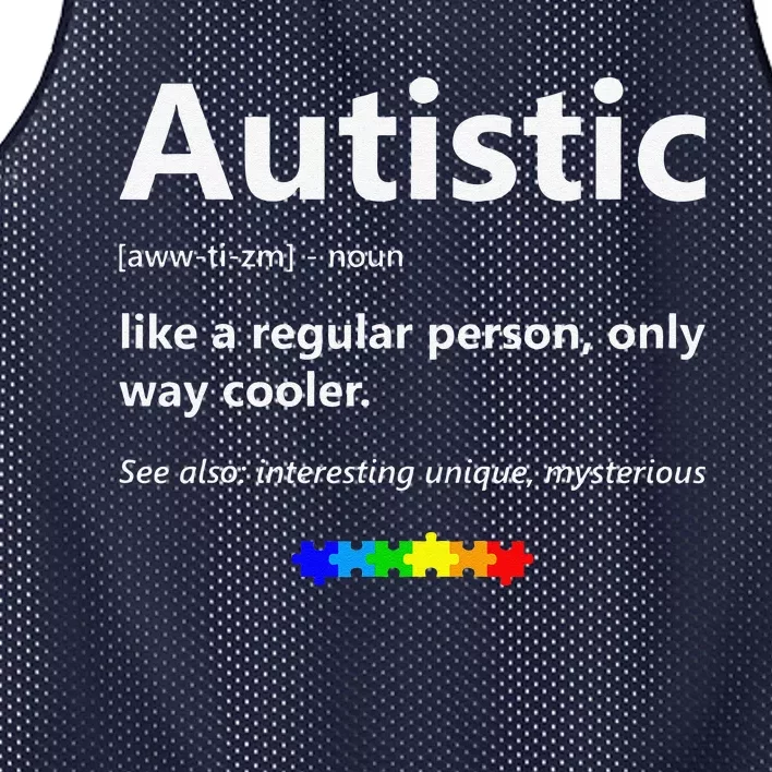 Autistic Meaning Funny Autism Awareness Month Mesh Reversible Basketball Jersey Tank