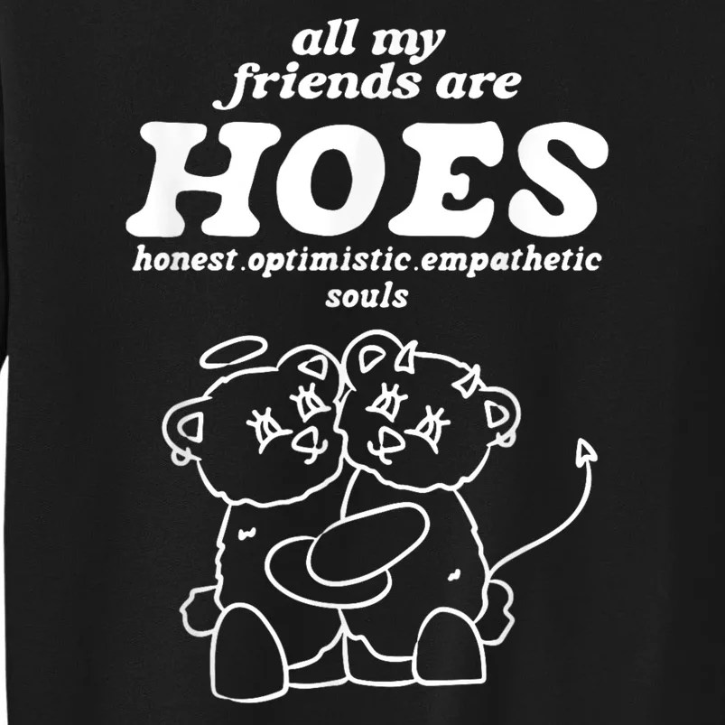 All My Friends Are Hoes Honest Optimistic Empathetic Souls Tall Sweatshirt