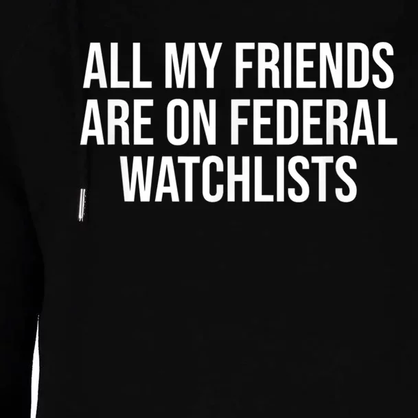 All My Friends Are On Federal Watch Lists Funny Sarcastic Womens Funnel Neck Pullover Hood