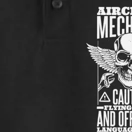 Aircraft Mechanic Flying Tools And Offensive Language, Plane Dry Zone Grid Performance Polo