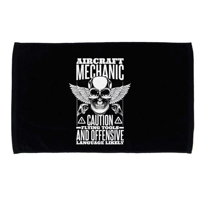 Aircraft Mechanic Flying Tools And Offensive Language, Plane Microfiber Hand Towel