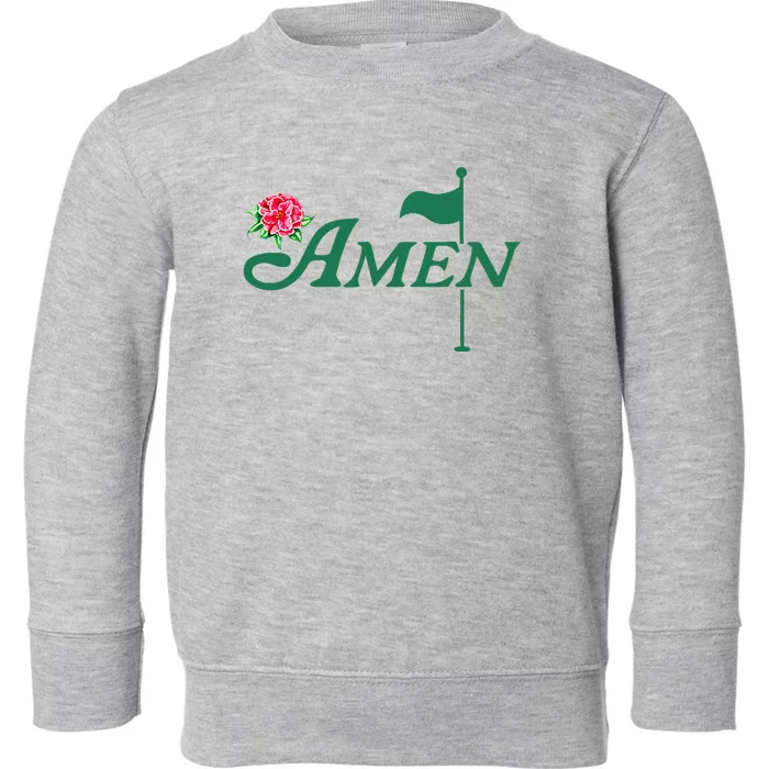 Amen Master Golf Azalea Tournament Pink Golfing Toddler Sweatshirt