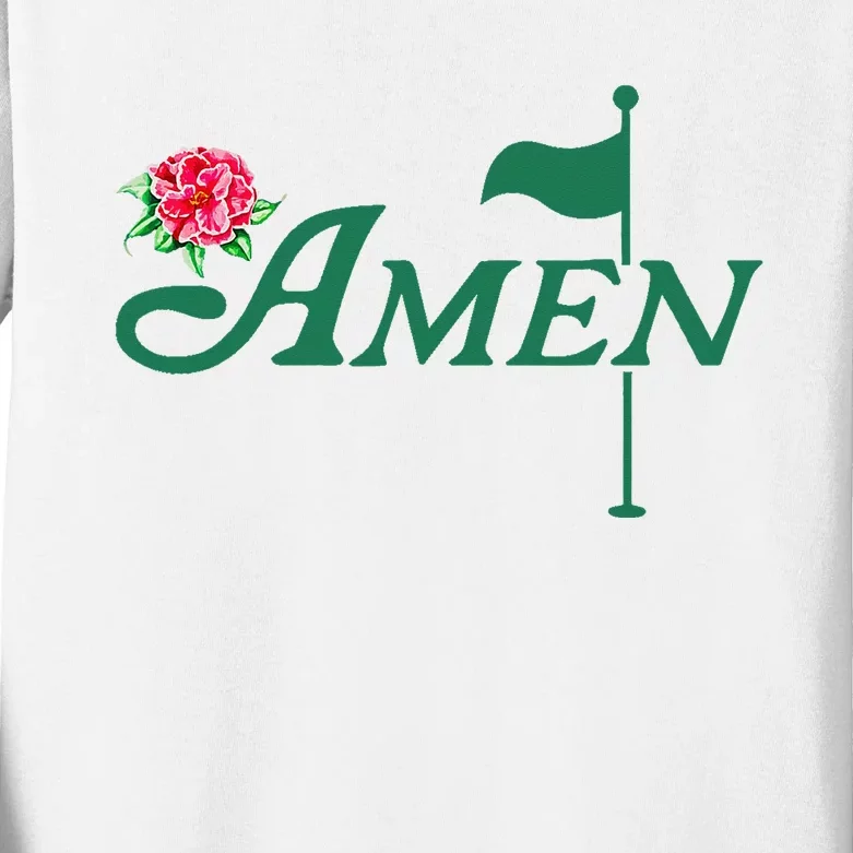 Amen Master Golf Azalea Tournament Pink Golfing Kids Long Sleeve Shirt