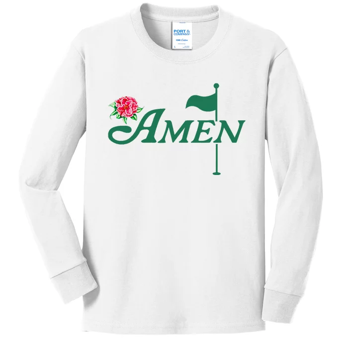 Amen Master Golf Azalea Tournament Pink Golfing Kids Long Sleeve Shirt