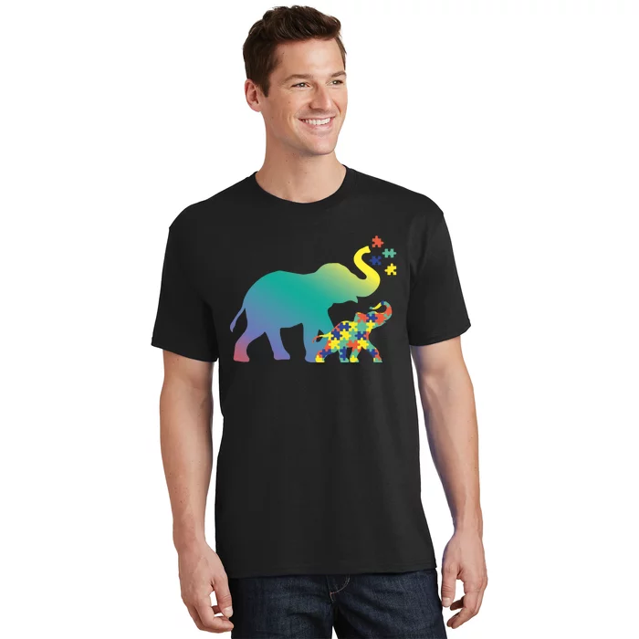 Autism Mom Gift Design Autism Awareness Elephant T-Shirt