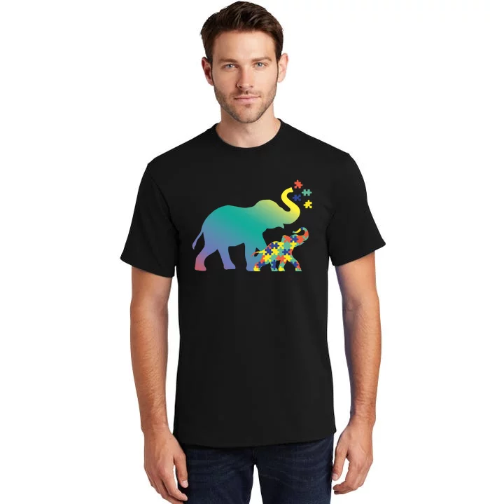 Autism Mom Gift Design Autism Awareness Elephant Tall T-Shirt