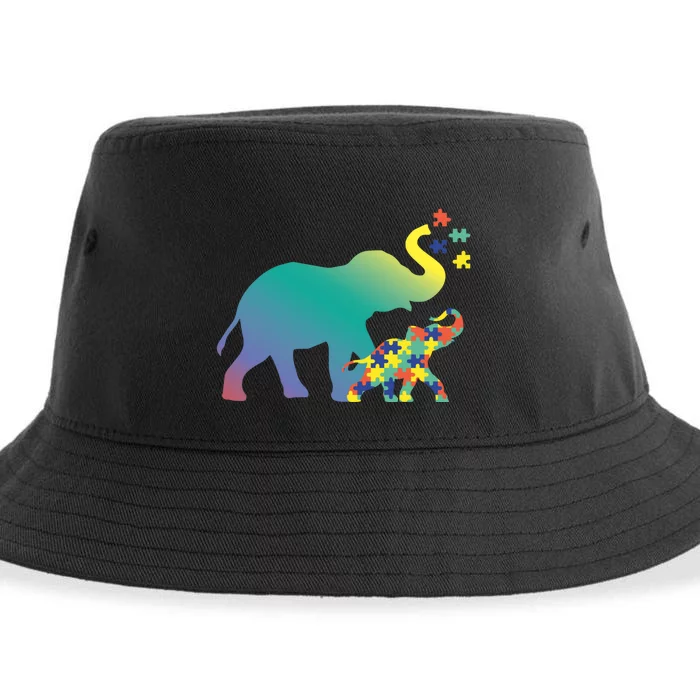 Autism Mom Gift Design Autism Awareness Elephant Sustainable Bucket Hat