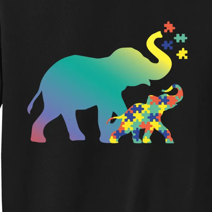 Autism Mom Gift Design Autism Awareness Elephant Tall Sweatshirt