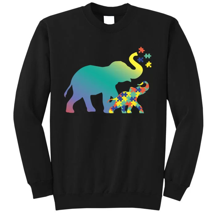 Autism Mom Gift Design Autism Awareness Elephant Tall Sweatshirt