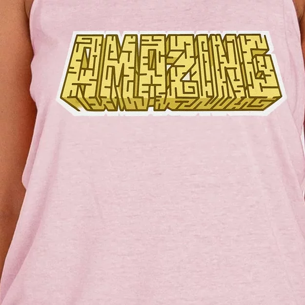 Amazing Maze Gamefun Funny Prank Novelty1 Women's Knotted Racerback Tank