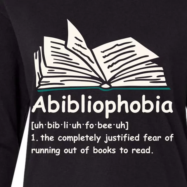 Abibliophobia Meaningful Gift Reading Bookworm Reader Funny Gift Womens Cotton Relaxed Long Sleeve T-Shirt