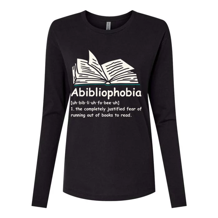 Abibliophobia Meaningful Gift Reading Bookworm Reader Funny Gift Womens Cotton Relaxed Long Sleeve T-Shirt