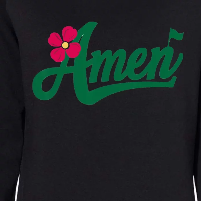 Amen Master Golf Tournament Golfing Girl Pink Flower Womens California Wash Sweatshirt