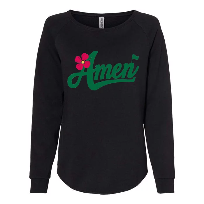 Amen Master Golf Tournament Golfing Girl Pink Flower Womens California Wash Sweatshirt