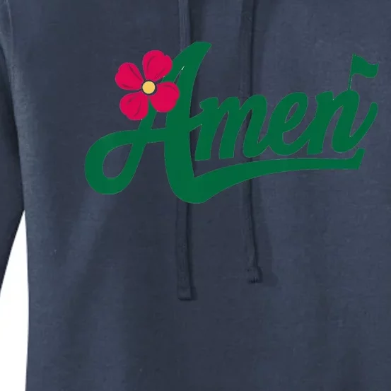 Amen Master Golf Tournament Golfing Girl Pink Flower Women's Pullover Hoodie