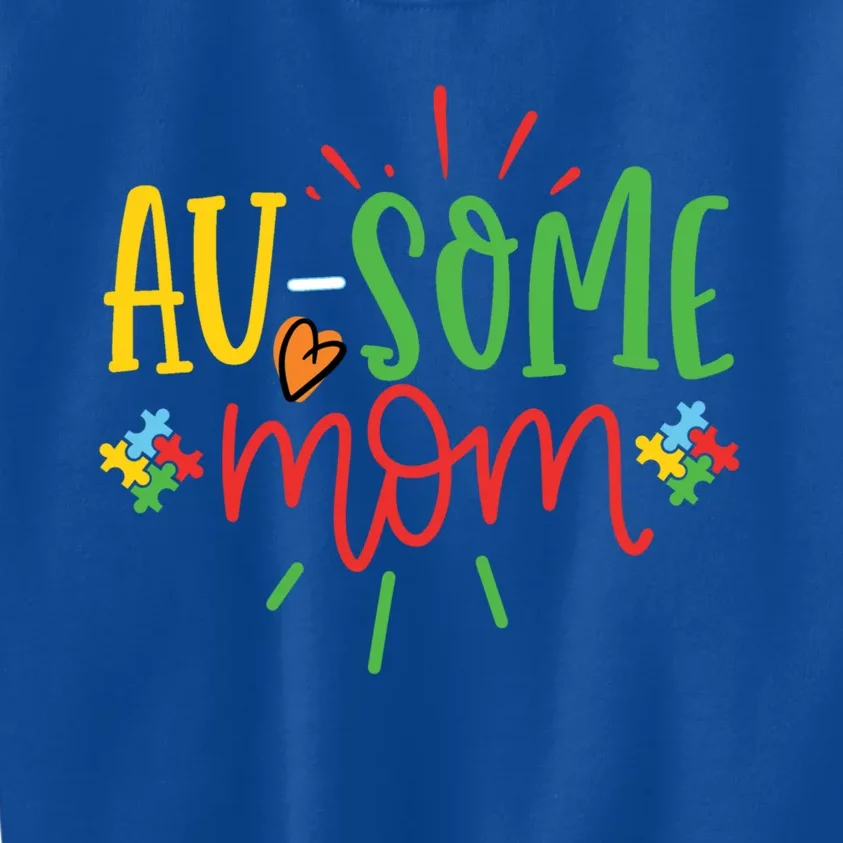 Augiftsome Mom Graphic For Mother Of Autistic Autism Meaningful Gift Kids Sweatshirt