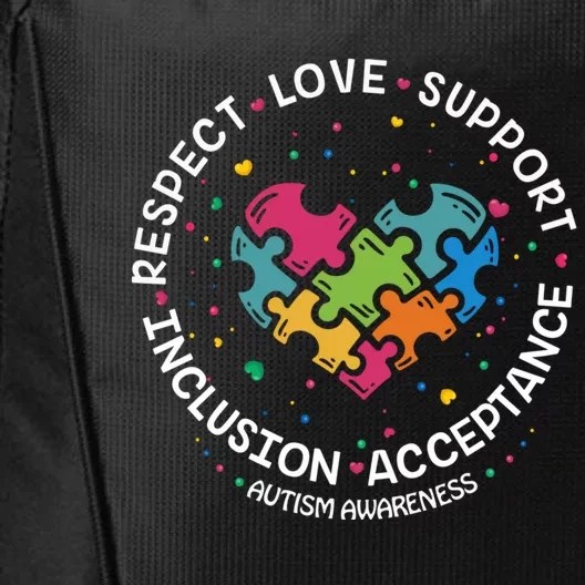 Autism Meaningful Gift Mom Dad Respect Love Support Autism Awareness Gift City Backpack