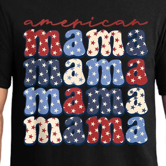 American Mama Gift 4th Of July Usa Patriotic America Mommy Funny Gift Pajama Set