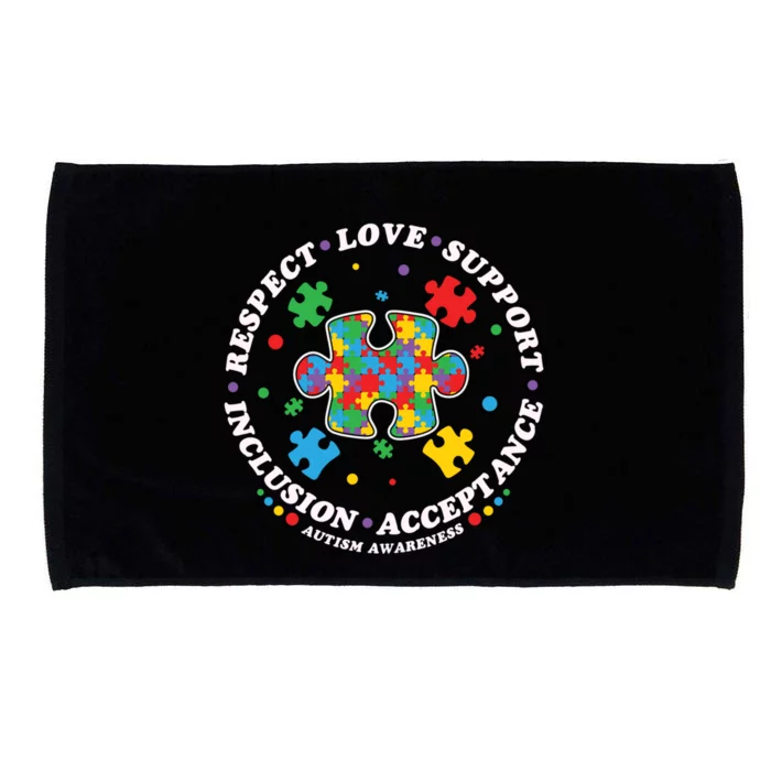 Autism Meaningful Gift Respect Love Support Autism Awareness Cool Gift Microfiber Hand Towel