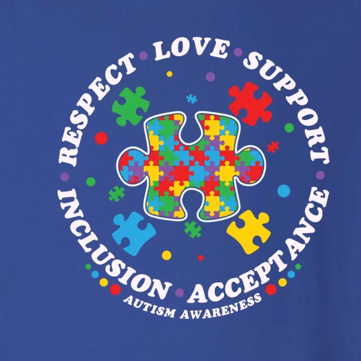 Autism Meaningful Gift Respect Love Support Autism Awareness Cool Gift Toddler Long Sleeve Shirt