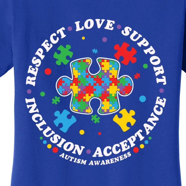 Autism Meaningful Gift Respect Love Support Autism Awareness Cool Gift Women's T-Shirt