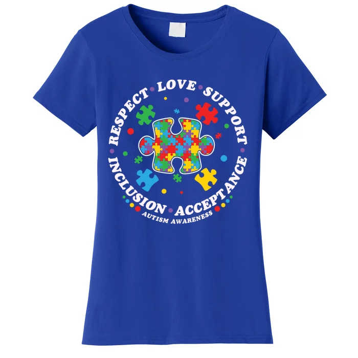 Autism Meaningful Gift Respect Love Support Autism Awareness Cool Gift Women's T-Shirt