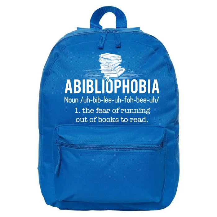 Abibliophobia Meaningful Gift Funny Reading Bookworm Reader Gift 16 in Basic Backpack