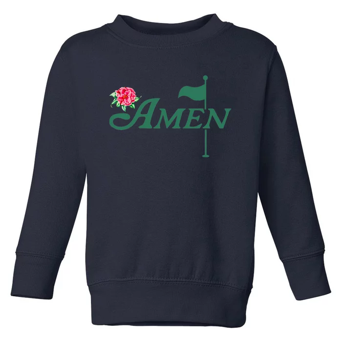 Amen Master Golf Azalea Tournament Pink Golfing Girl Flower Toddler Sweatshirt