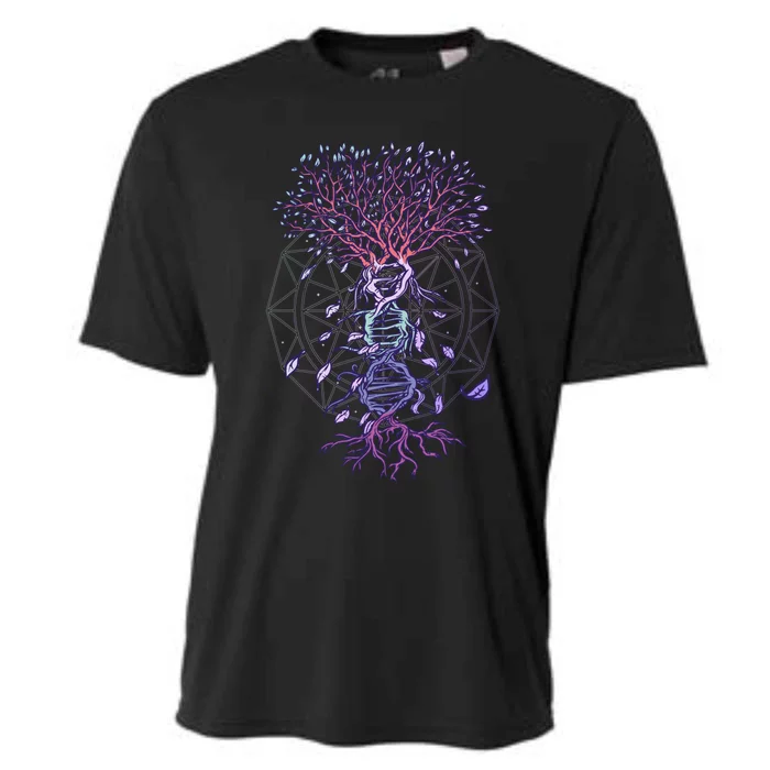 Abstract Madala Geometric Dna Tree Life Gift Esoteric Geometry Gift Cooling Performance Crew T-Shirt