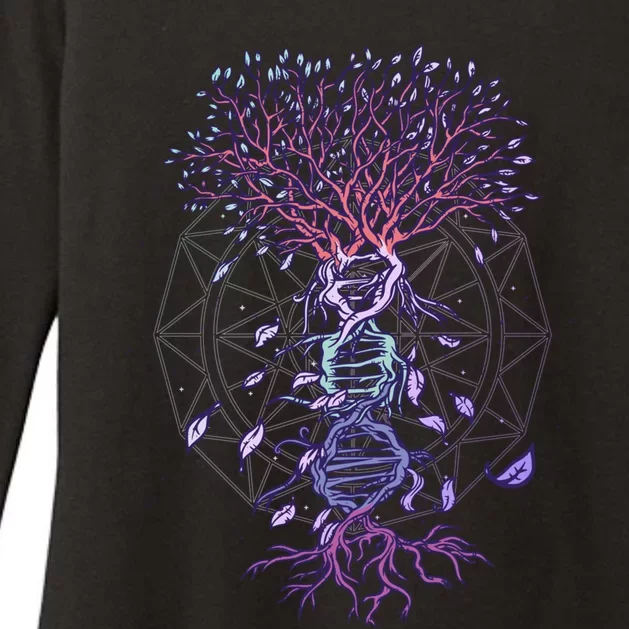 Abstract Madala Geometric Dna Tree Life Gift Esoteric Geometry Gift Womens CVC Long Sleeve Shirt