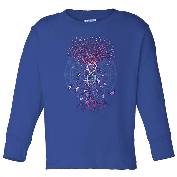 Abstract Madala Geometric Dna Tree Life Gift Esoteric Geometry Gift Toddler Long Sleeve Shirt