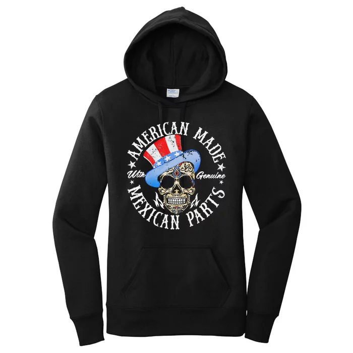 American Made Genuine Mexican Parts Skull Design Women's Pullover Hoodie