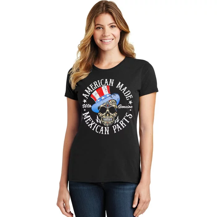 American Made Genuine Mexican Parts Skull Design Women's T-Shirt