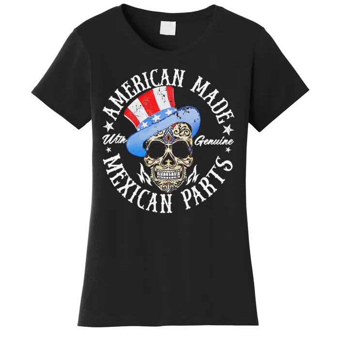 American Made Genuine Mexican Parts Skull Design Women's T-Shirt