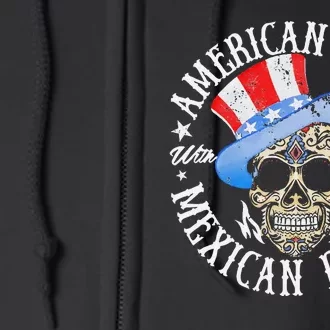 American Made Genuine Mexican Parts Skull Design Full Zip Hoodie