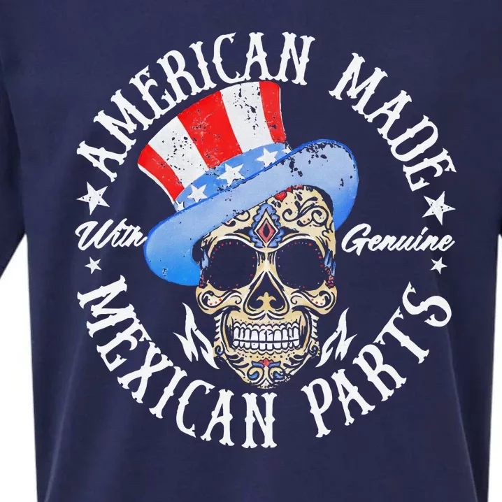 American Made Genuine Mexican Parts Skull Design Sueded Cloud Jersey T-Shirt