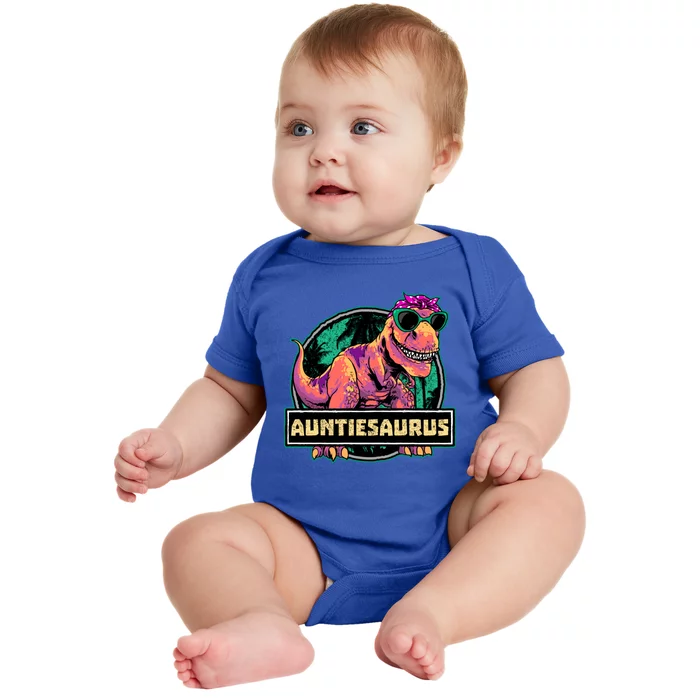 Auntiesaurus Meaningful Gift T Rex Auntie Saurus Dinosaur Aunt Gift Baby Bodysuit