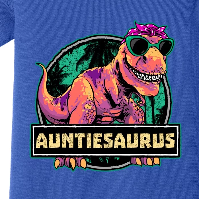 Auntiesaurus Meaningful Gift T Rex Auntie Saurus Dinosaur Aunt Gift Baby Bodysuit