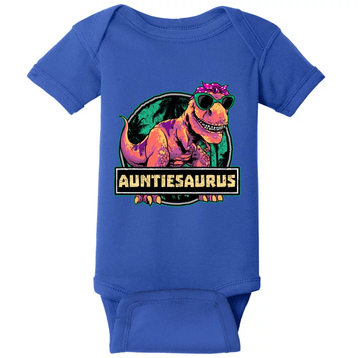 Auntiesaurus Meaningful Gift T Rex Auntie Saurus Dinosaur Aunt Gift Baby Bodysuit