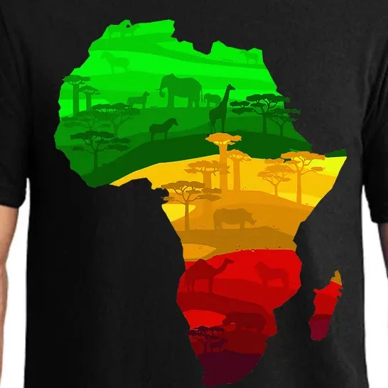 Africa Map Green Yellow Red Proud African Pride Juneteenth Pajama Set