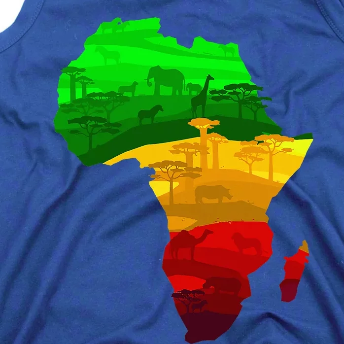 Africa Map Green Yellow Red Proud African Pride Juneteenth Tank Top