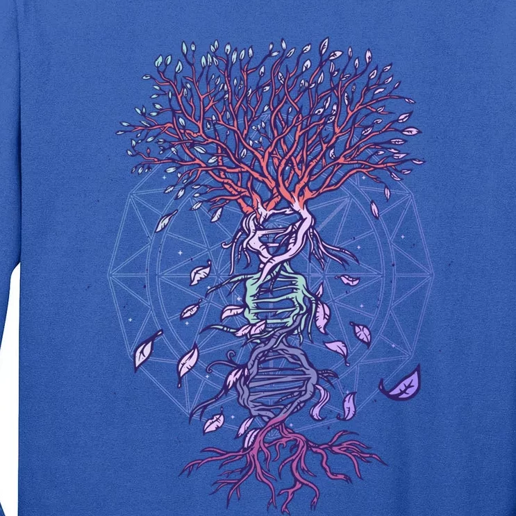 Abstract Madala Geometric Dna Tree Life Gift Esoteric Geometry Gift Tall Long Sleeve T-Shirt