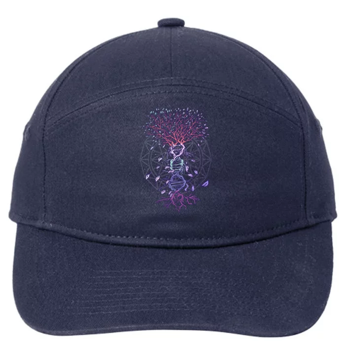 Abstract Madala Geometric Dna Tree Life Gift Esoteric Geometry Gift 7-Panel Snapback Hat